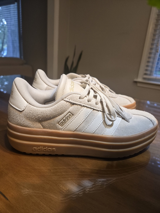adidas Shoes - adidas Women’s White Suede Platform Sneakers with Gum Sole
